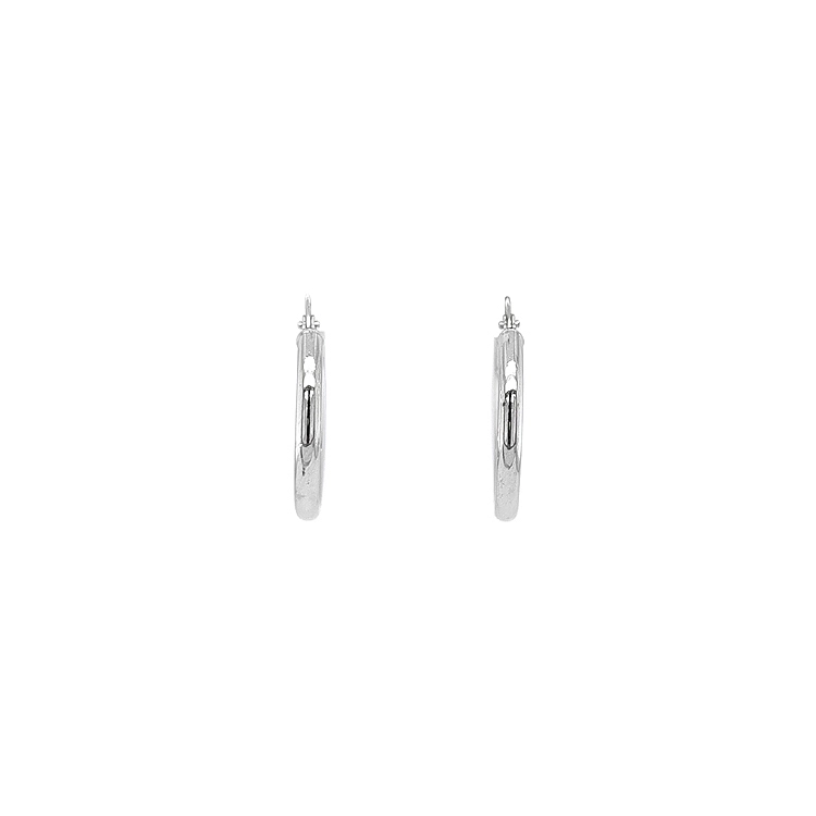 White Gold Round Earrings
