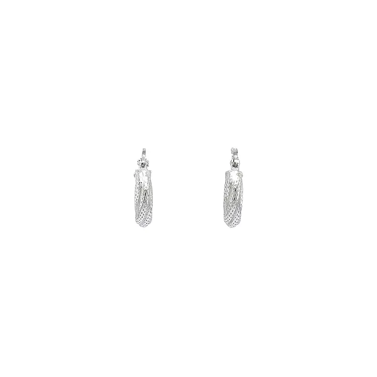 White Gold Round Earrings