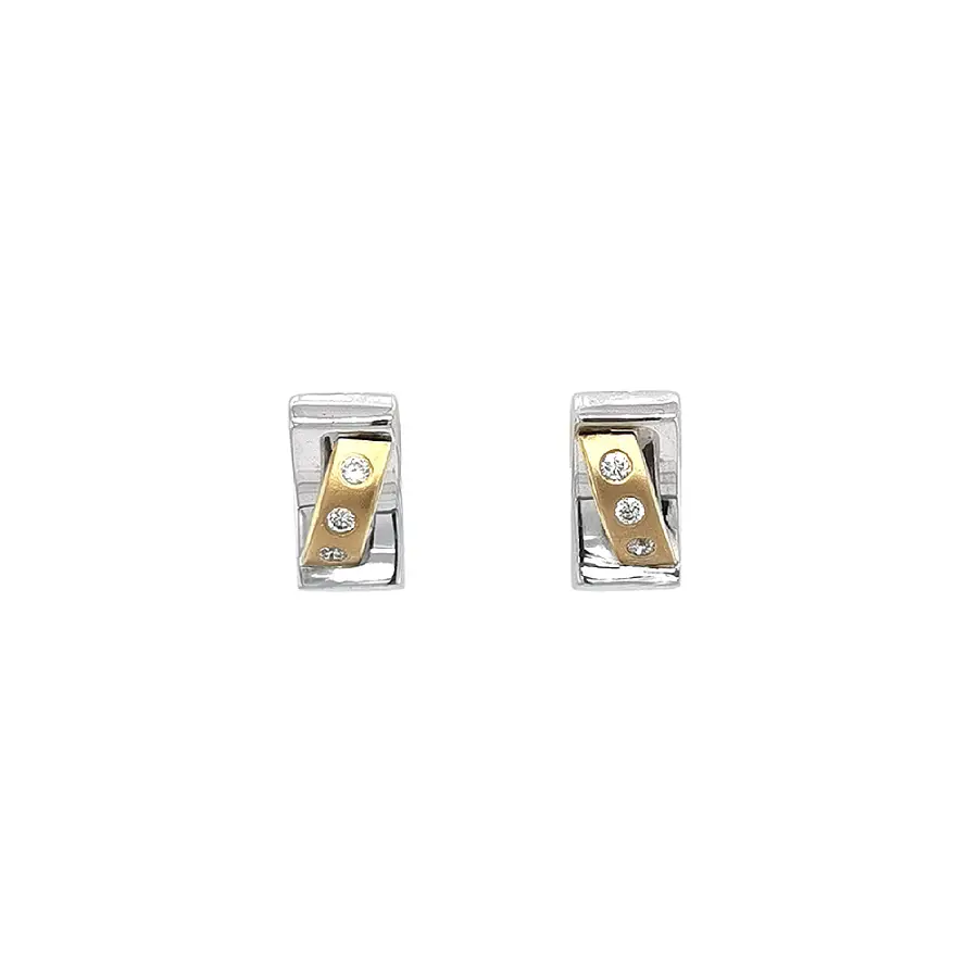 Vibrant Gold Earrings with Zircons