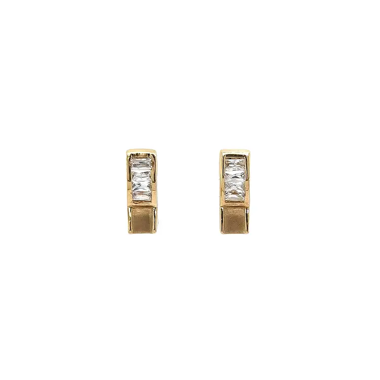 Gold Earrings with Zircons