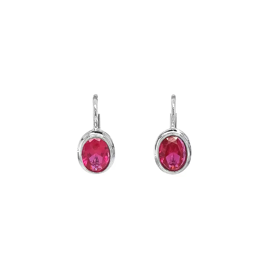 Luxury White Gold Earrings with Elegant Rubies