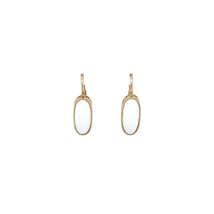 Gold Earrings with Opal