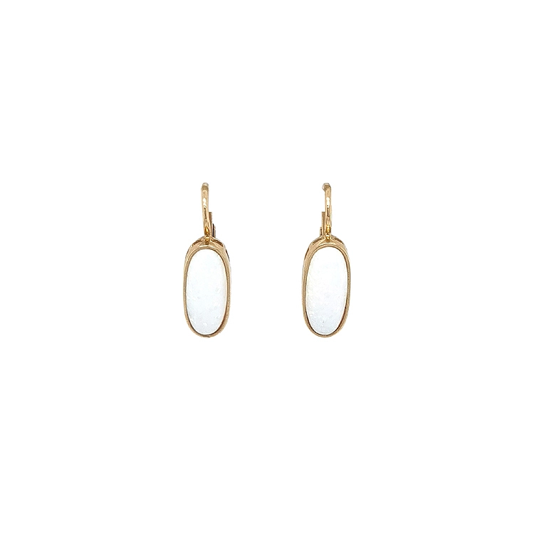 Gold Earrings with Opal
