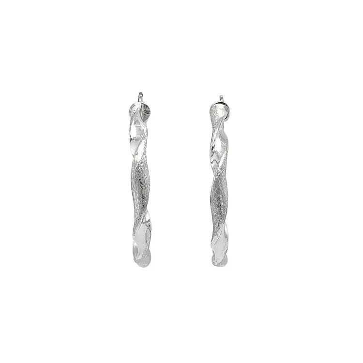 White Gold Round Earrings