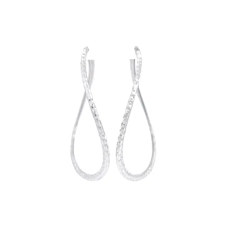 White Gold Round Earrings