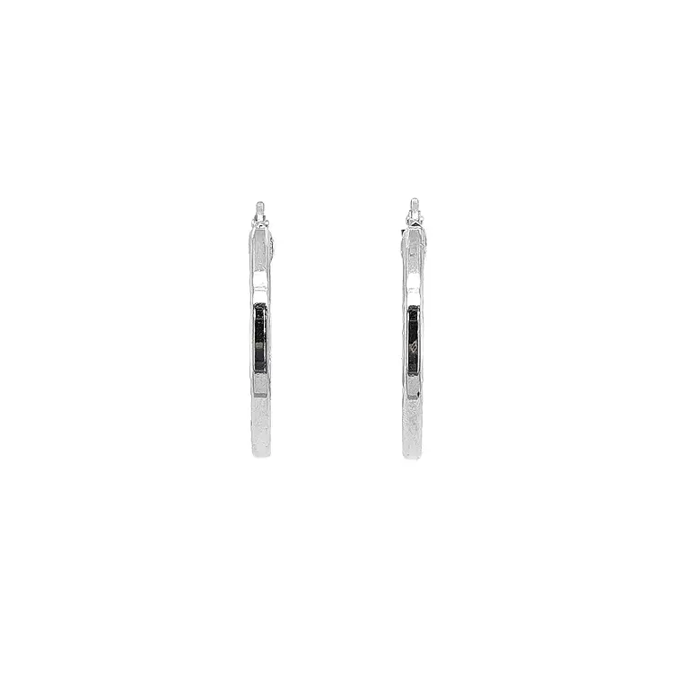 White Gold Round Earrings