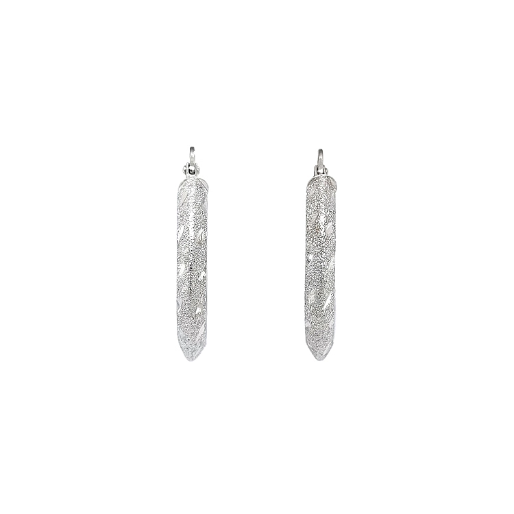 White Gold Round Earrings