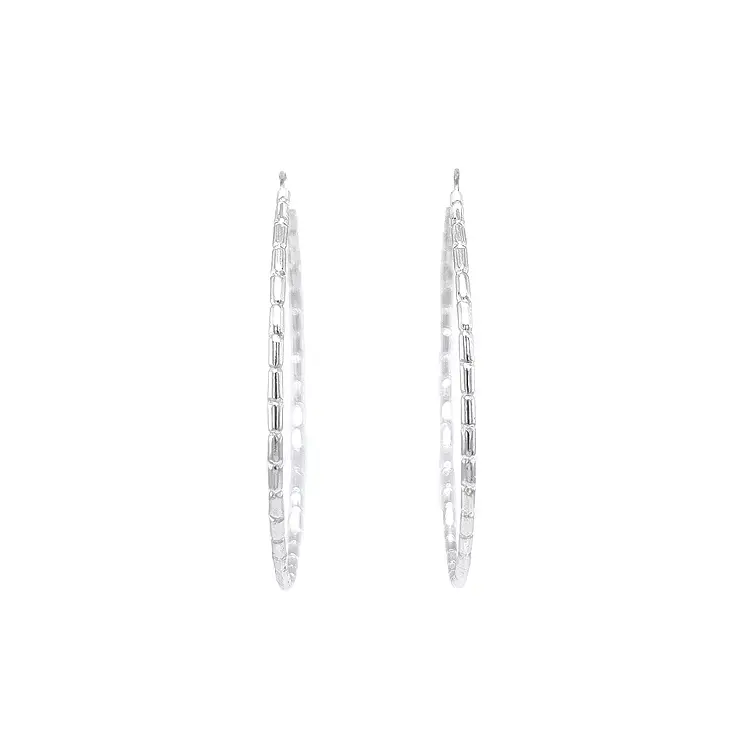 White Gold Round Earrings