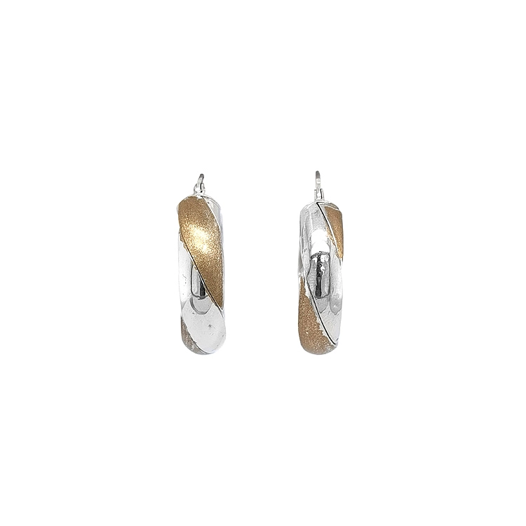 Round Earrings made of Combination Gold