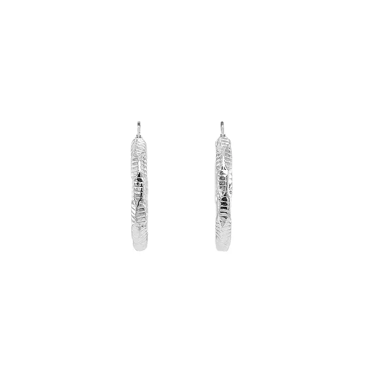 White Gold Round Earrings