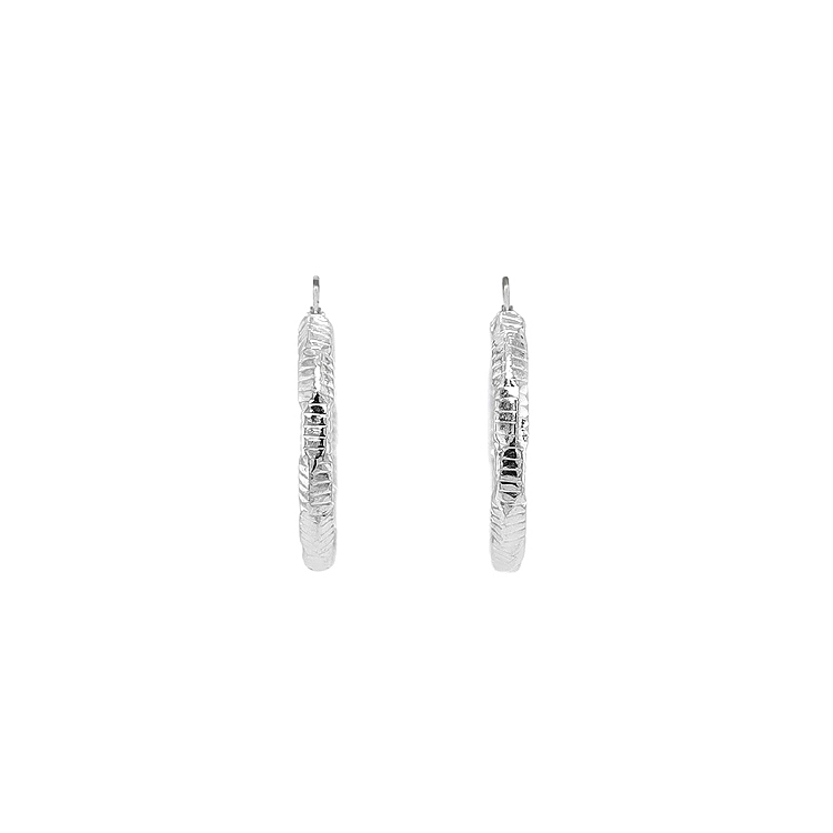 White Gold Round Earrings