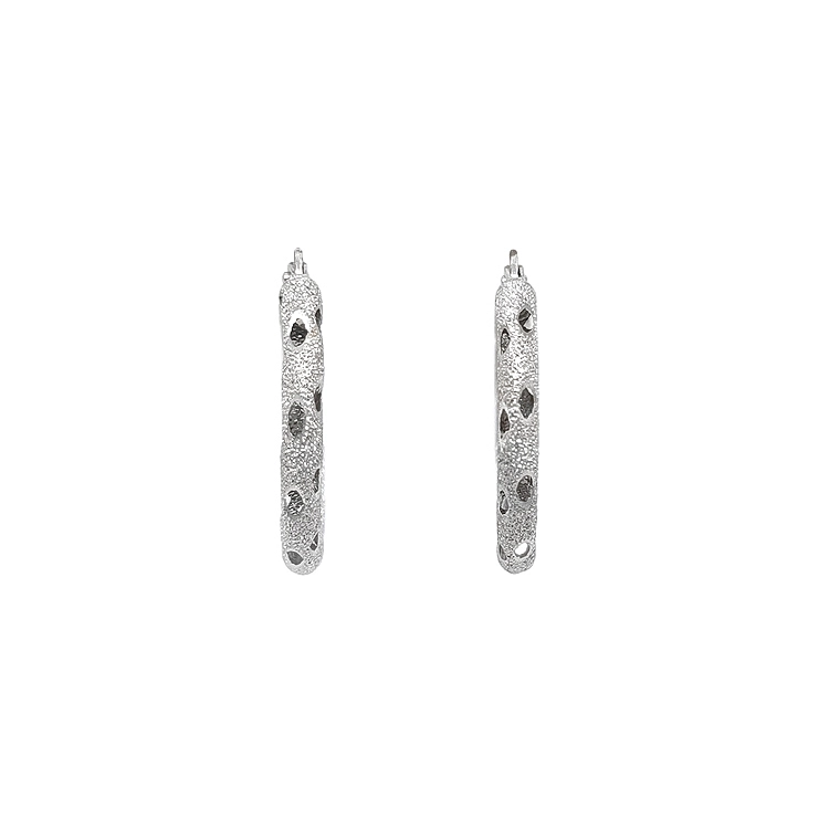 White Gold Round Earrings