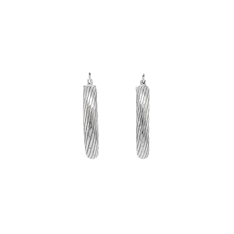White Gold Round Earrings