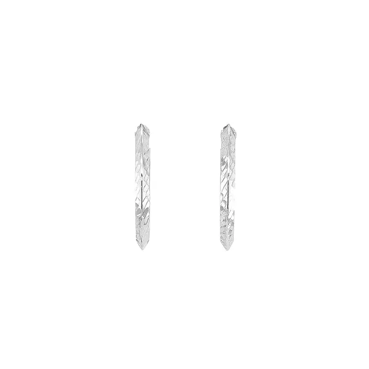 White Gold Round Earrings