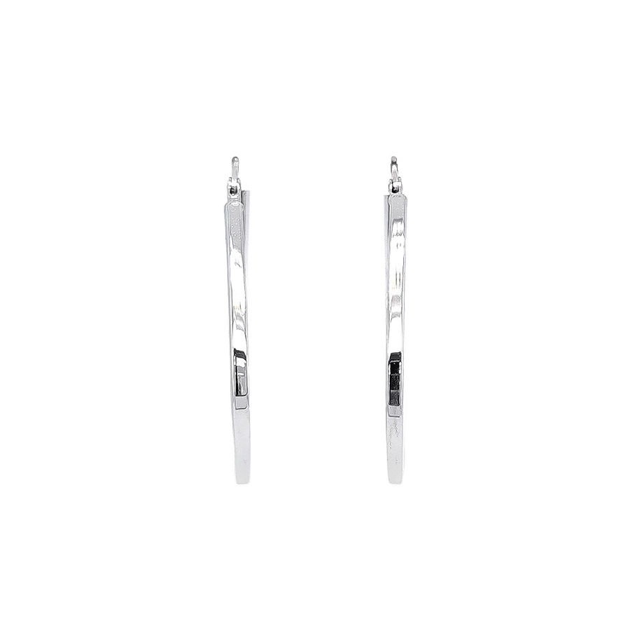White Gold Round Earrings