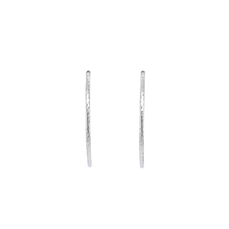 White Gold Round Earrings