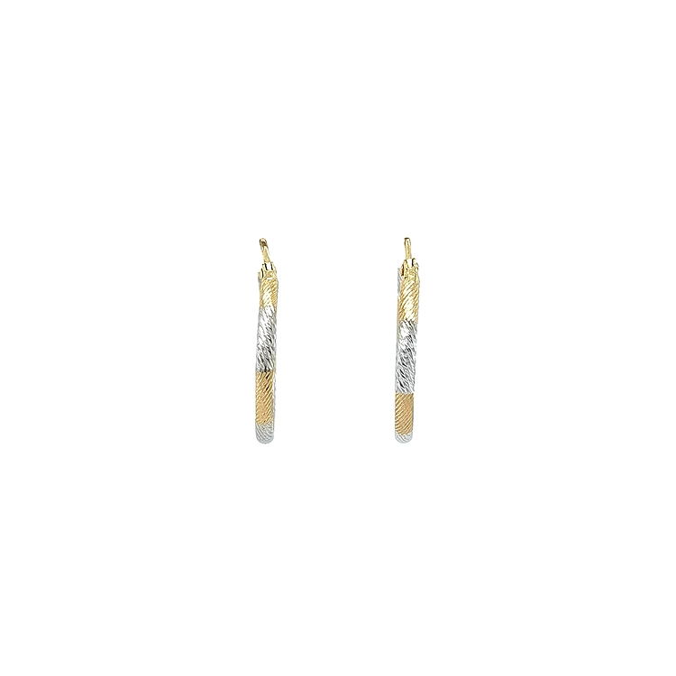 Round Earrings made of Combination Gold