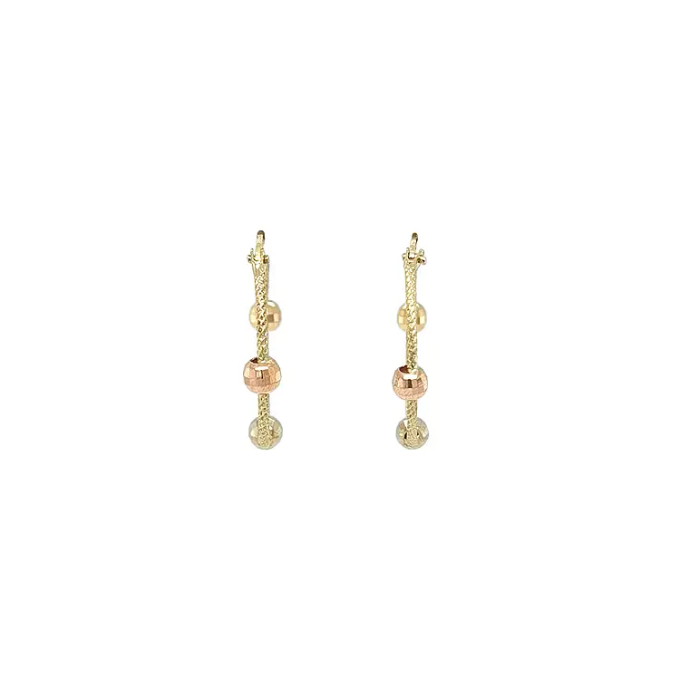 Round Earrings made of Combination Gold