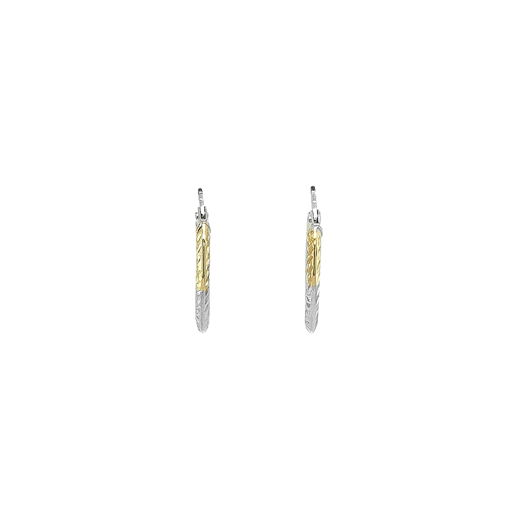Round Earrings made of Combination Gold