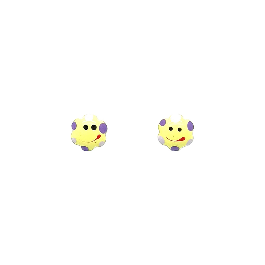 Gold Earrings with Smiling Motif for Joyful Moments