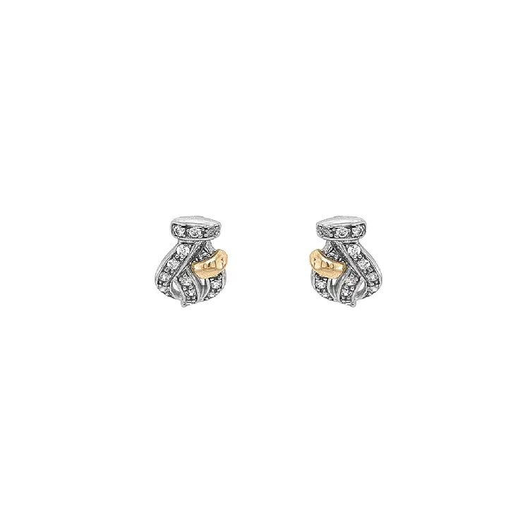 Gold Earrings with Zircons