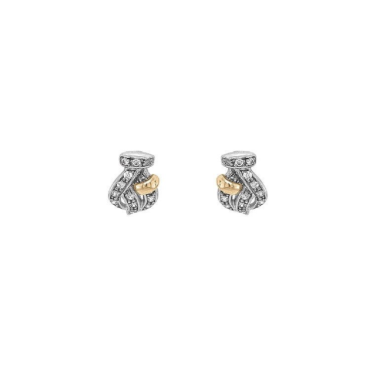 Gold Earrings with Zircons