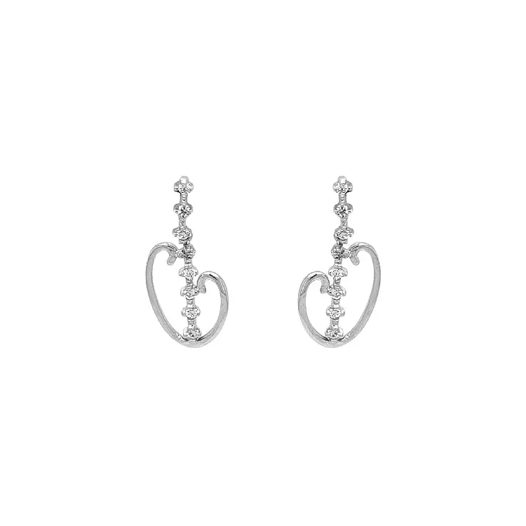 Gold Earrings with Zircons