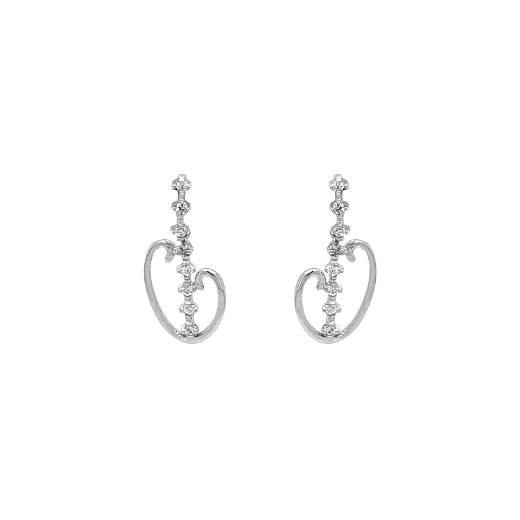 Gold Earrings with Zircons