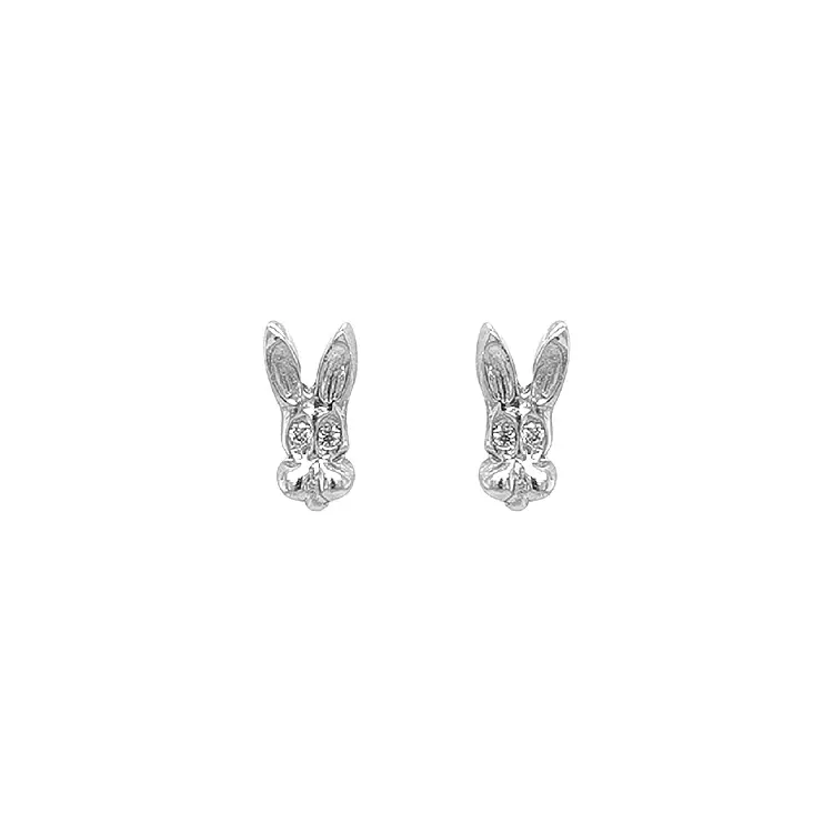 Golden Rabbit Earrings with Zircones