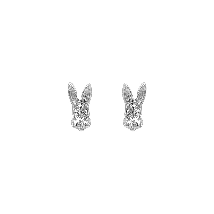 Golden Rabbit Earrings with Zircones
