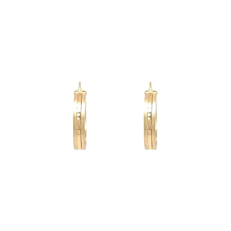Gold Round Earrings