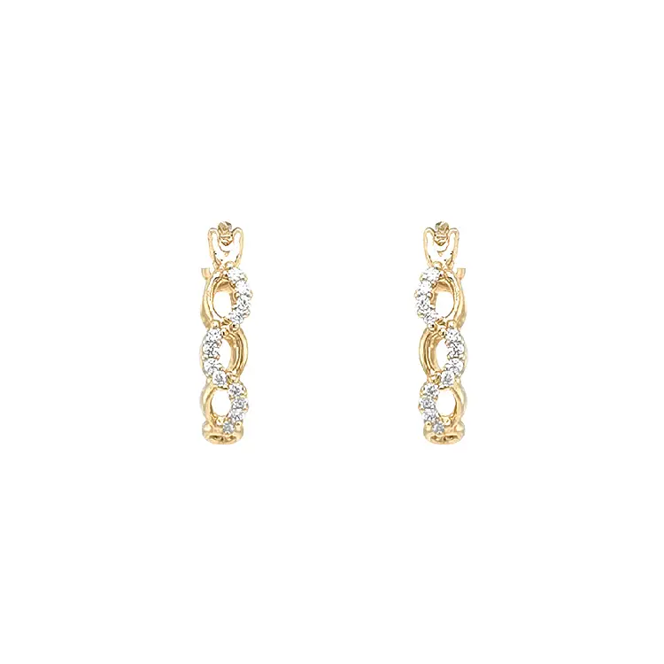 Gold Earrings with Zircons