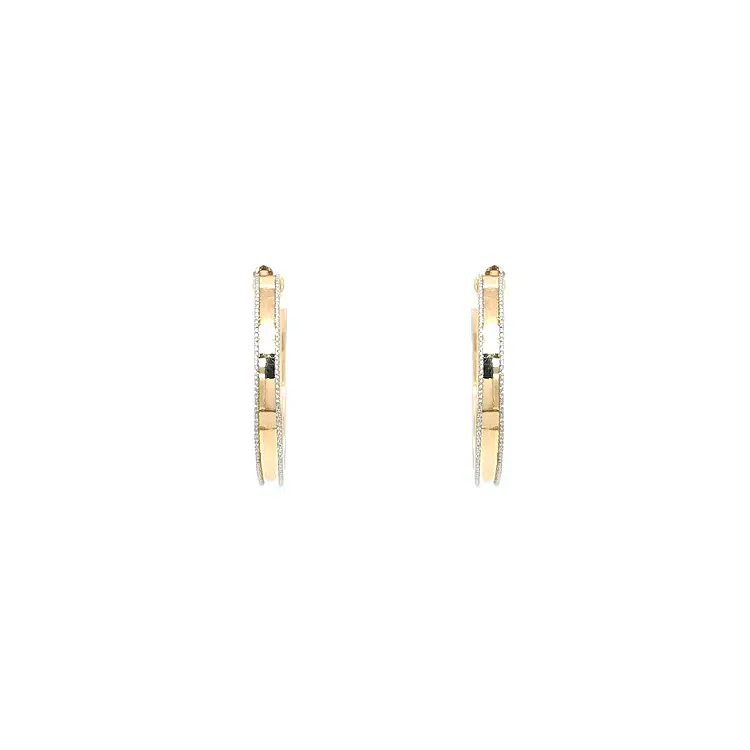 Gold Round Earrings