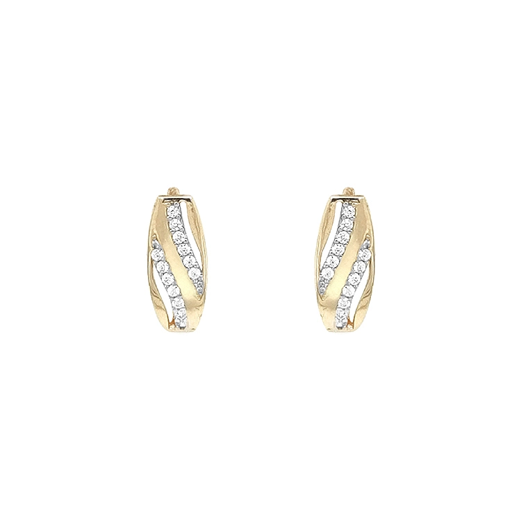 Gold Earrings with Zircons