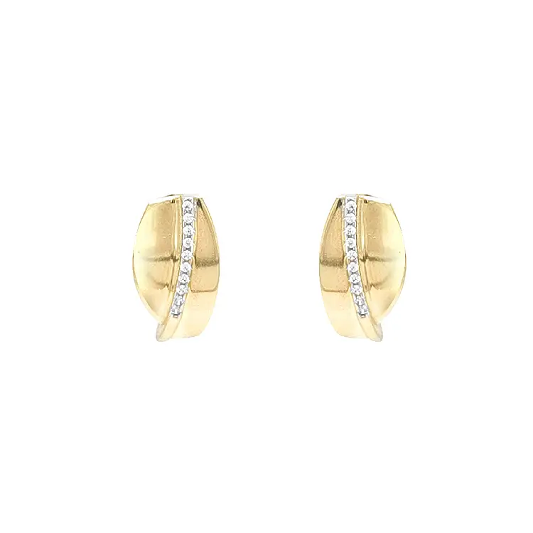 Gold Earrings with Zircons