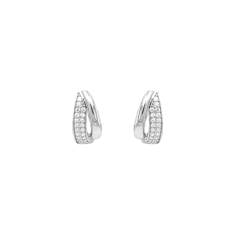 Gold Earrings with Zircons