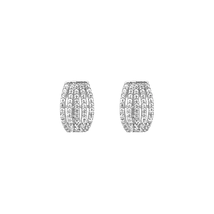 Gold Earrings with Zircons
