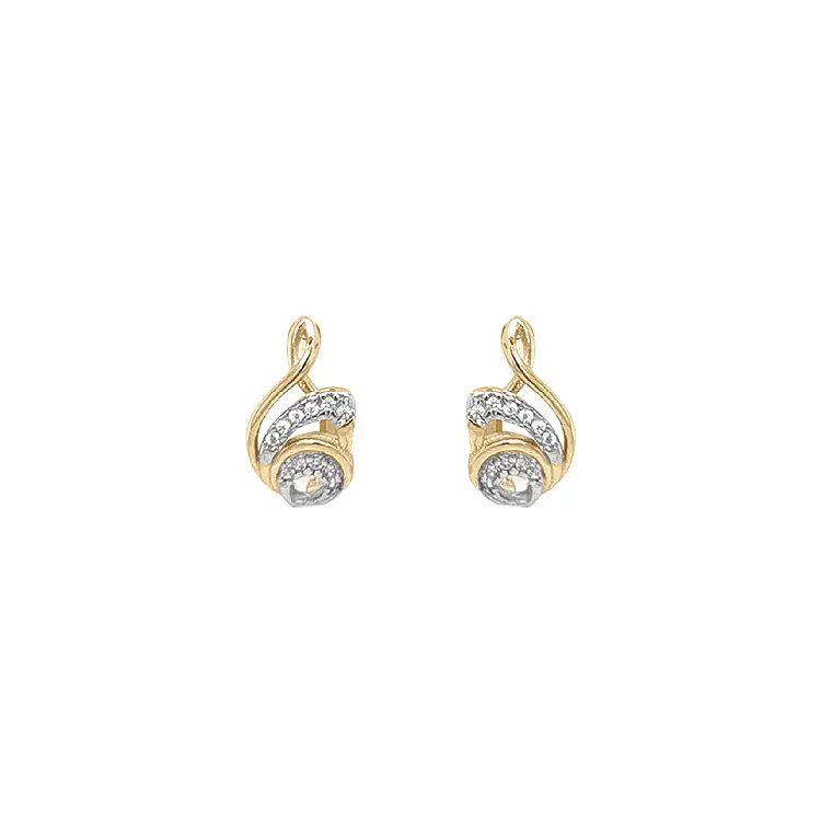 Gold Earrings with Zircons