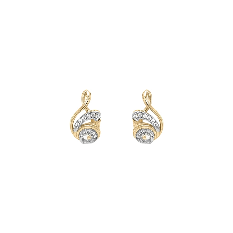 Gold Earrings with Zircons