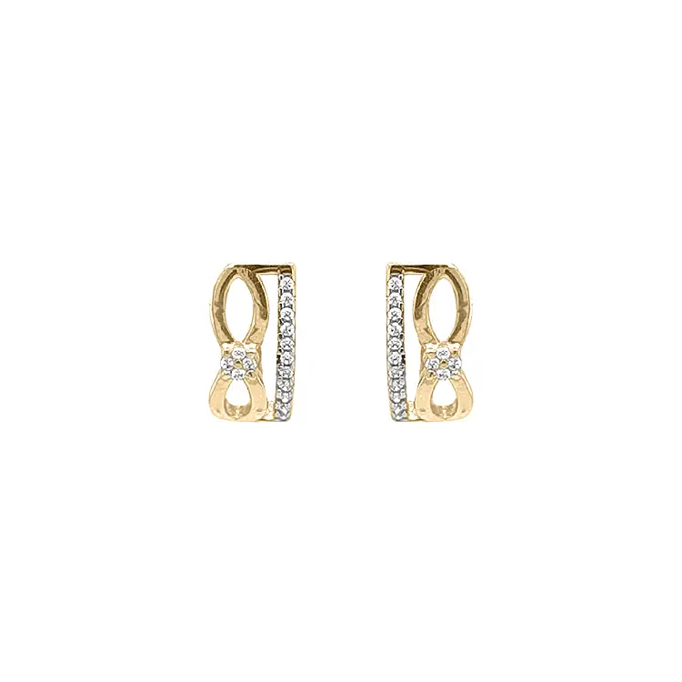Gold Earrings with Zircons