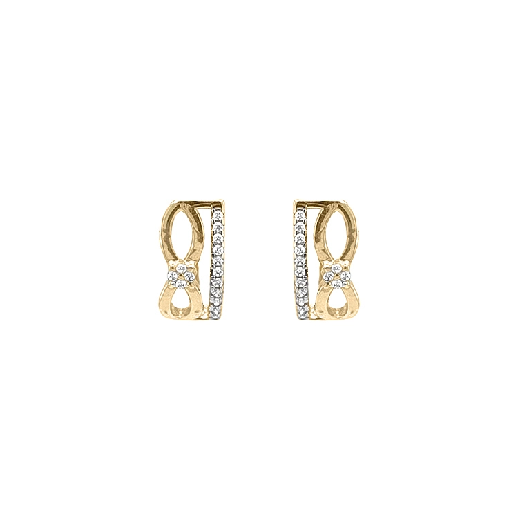 Gold Earrings with Zircons