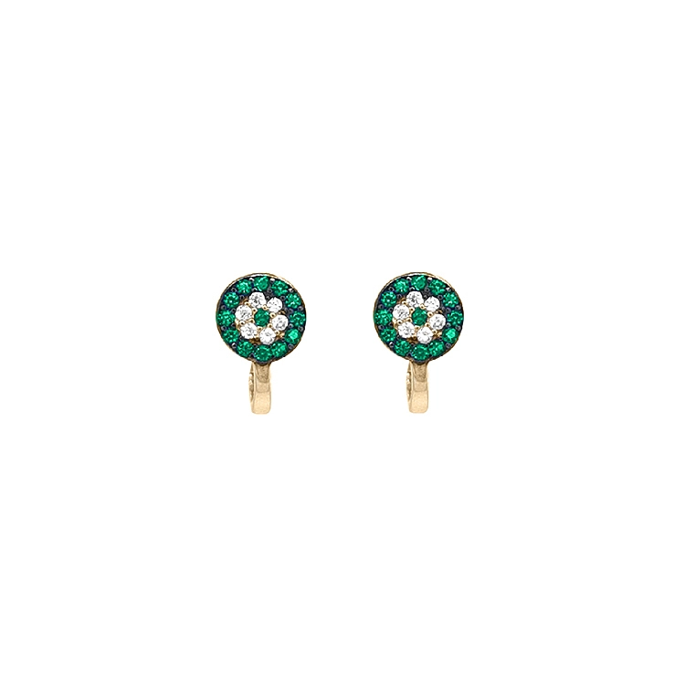 Gold Earrings with Zircons