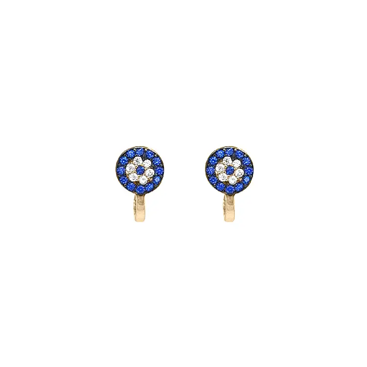 Gold Earrings with Zircons
