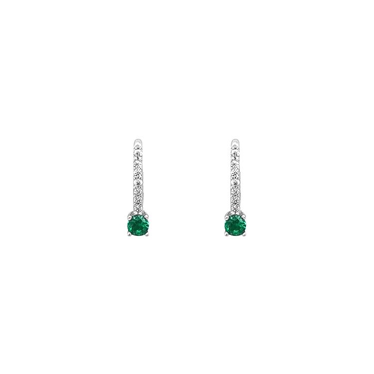 Gold Earrings with Zircons