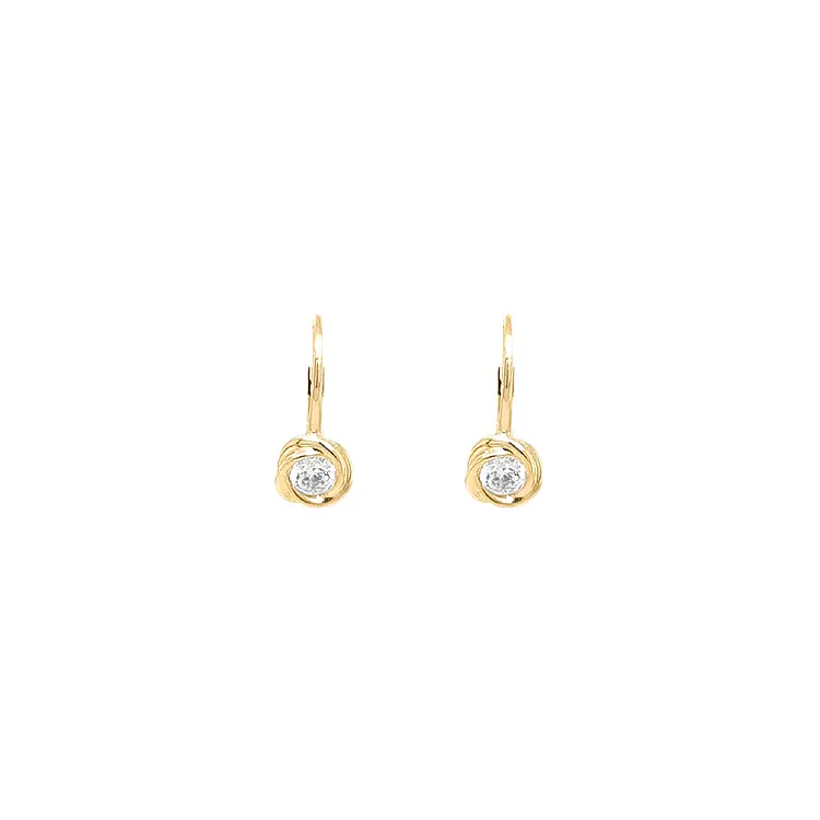 Gold Earrings with Zircons