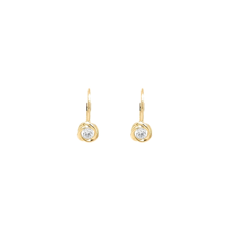Gold Earrings with Zircons