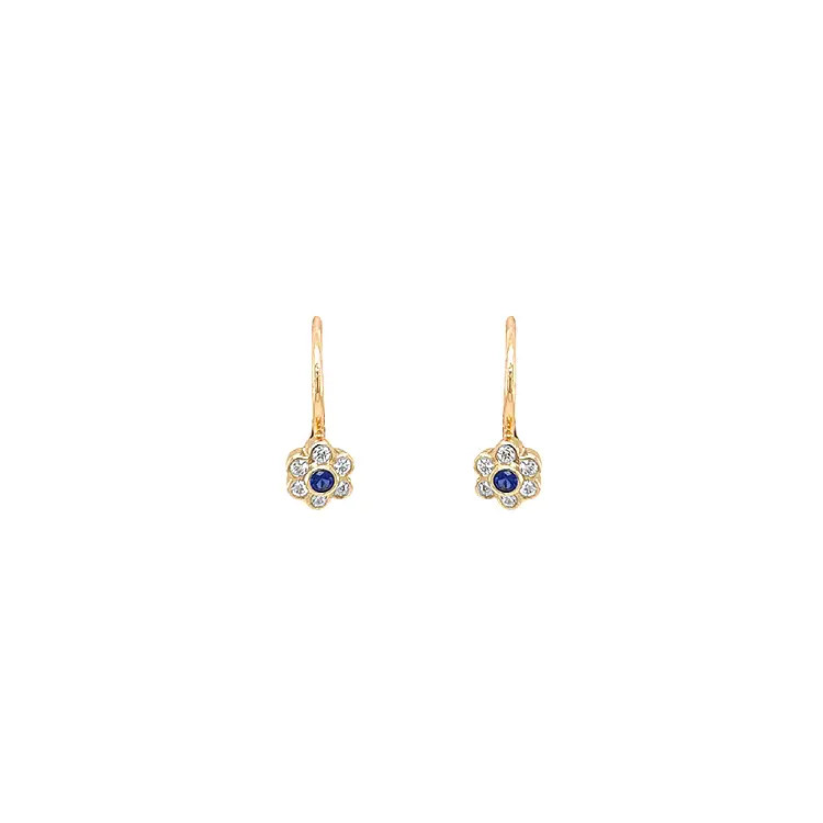 Gold Earrings with Zircons