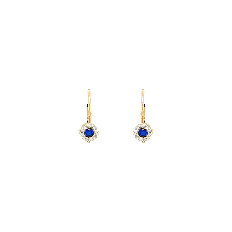 Gold Earrings with Zircons
