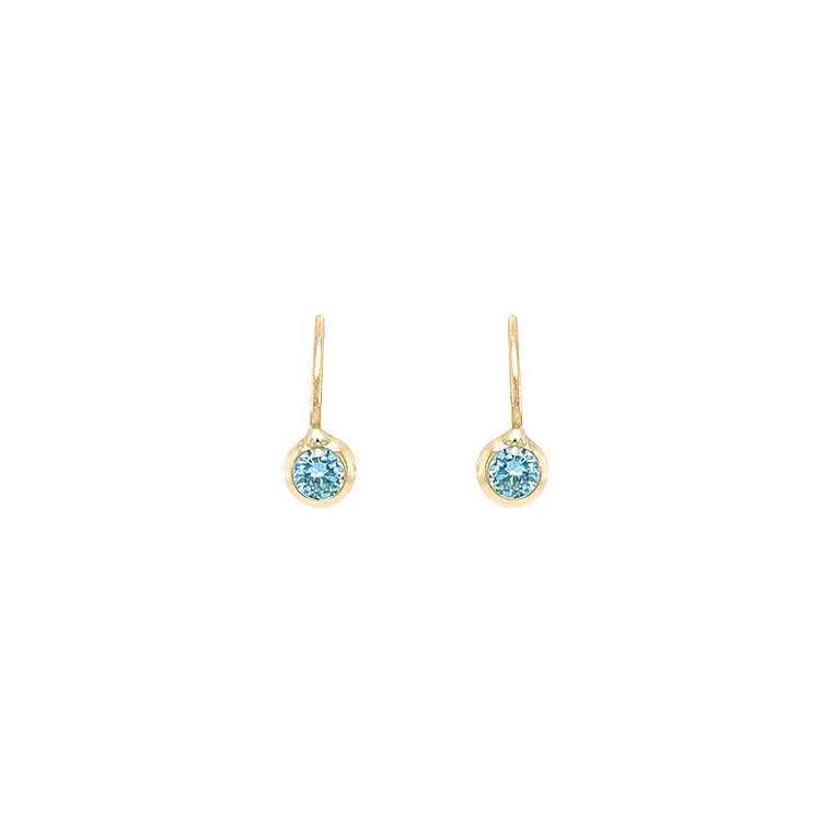 Gold Earrings with Zircons