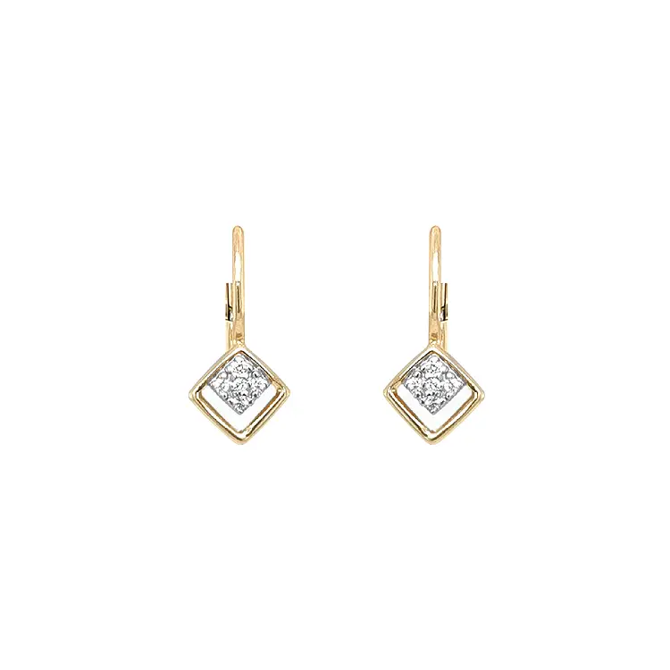 Gold Earrings with Zircons